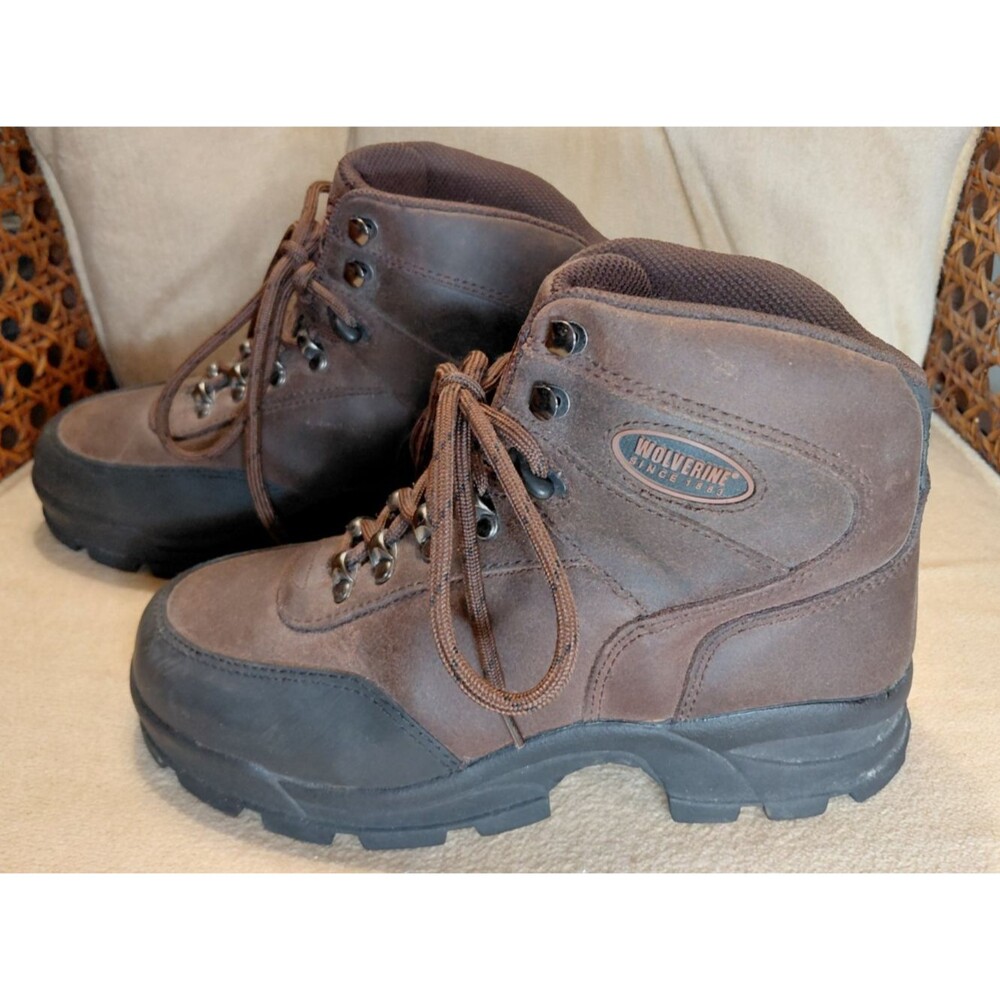 Wolverine Women’s Safety Toe Work Boots Size 6.5 Brown Leather Lace Up